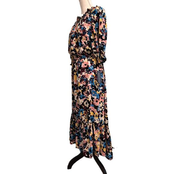 NWT Donna Morgan Off The Shoulder Printed Short Sleeve Midi Dress 14/Med - Picture 5 of 16